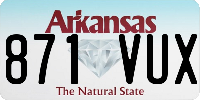 AR license plate 871VUX