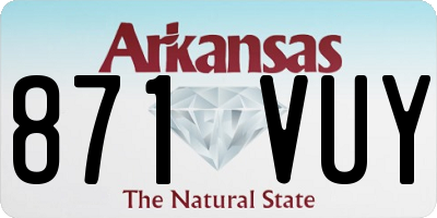 AR license plate 871VUY