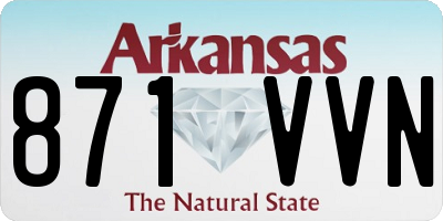 AR license plate 871VVN