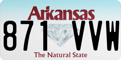 AR license plate 871VVW