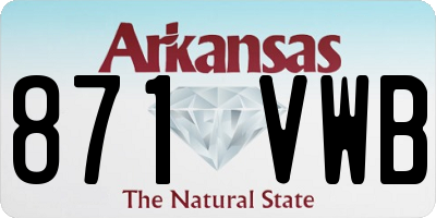 AR license plate 871VWB