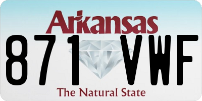 AR license plate 871VWF
