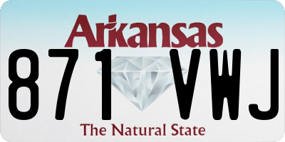 AR license plate 871VWJ