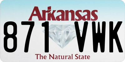 AR license plate 871VWK