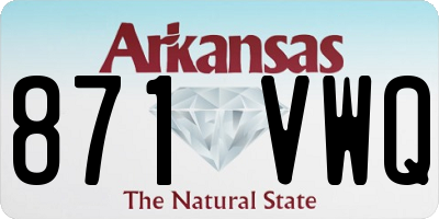 AR license plate 871VWQ