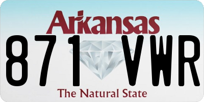 AR license plate 871VWR