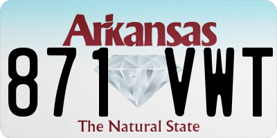 AR license plate 871VWT