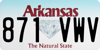 AR license plate 871VWV