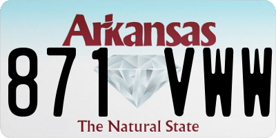 AR license plate 871VWW