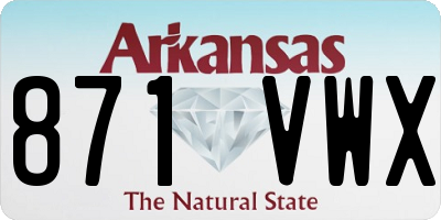 AR license plate 871VWX