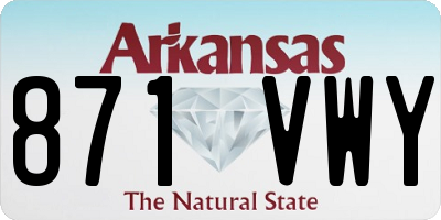 AR license plate 871VWY