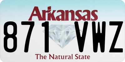 AR license plate 871VWZ