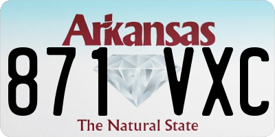 AR license plate 871VXC