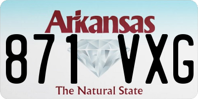 AR license plate 871VXG