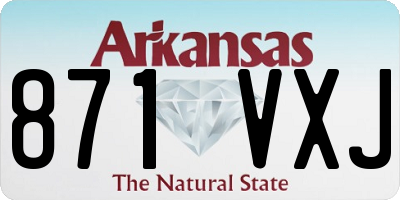 AR license plate 871VXJ