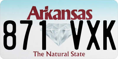 AR license plate 871VXK