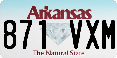 AR license plate 871VXM