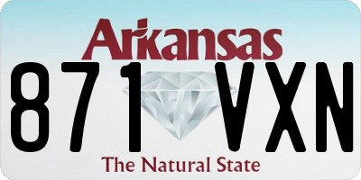AR license plate 871VXN
