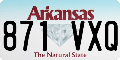 AR license plate 871VXQ