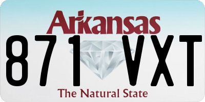 AR license plate 871VXT