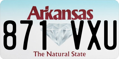 AR license plate 871VXU
