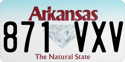 AR license plate 871VXV