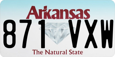 AR license plate 871VXW