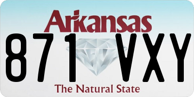 AR license plate 871VXY