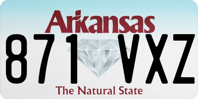 AR license plate 871VXZ