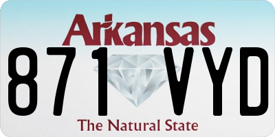 AR license plate 871VYD