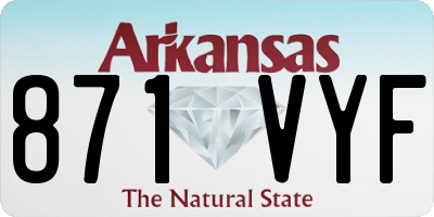 AR license plate 871VYF