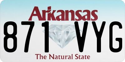 AR license plate 871VYG