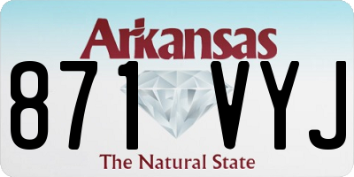 AR license plate 871VYJ
