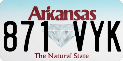 AR license plate 871VYK