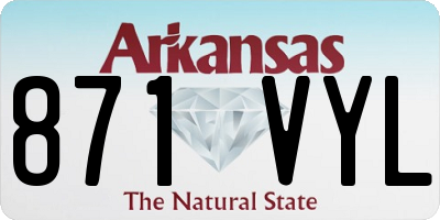 AR license plate 871VYL