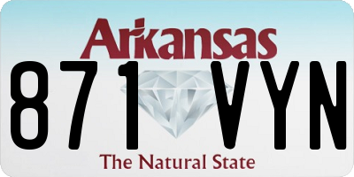 AR license plate 871VYN