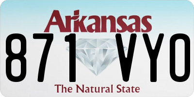 AR license plate 871VYO