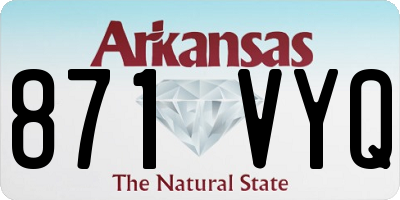 AR license plate 871VYQ