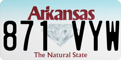 AR license plate 871VYW
