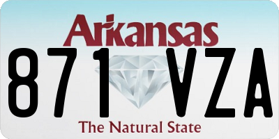 AR license plate 871VZA