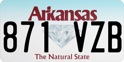 AR license plate 871VZB