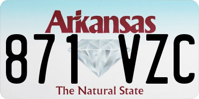 AR license plate 871VZC