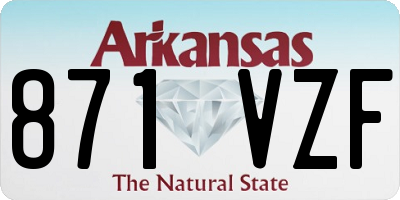 AR license plate 871VZF