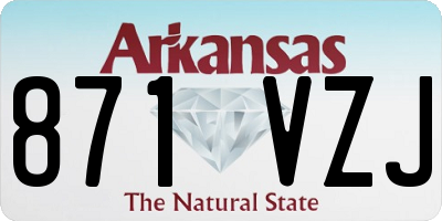AR license plate 871VZJ