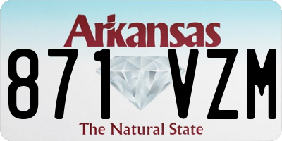 AR license plate 871VZM