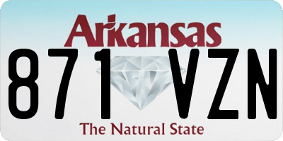 AR license plate 871VZN