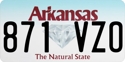 AR license plate 871VZO