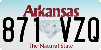 AR license plate 871VZQ