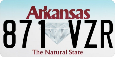 AR license plate 871VZR