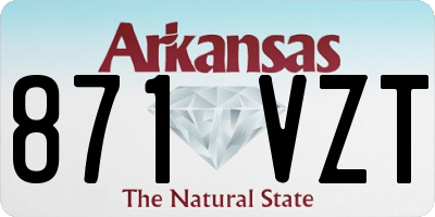 AR license plate 871VZT